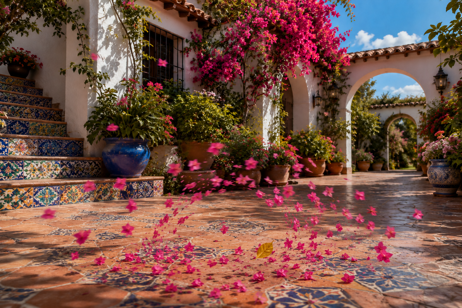 The original unmarked bougainvillea courtyard artwork.